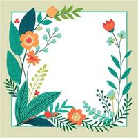 Realistic floral frame with elegant style vector