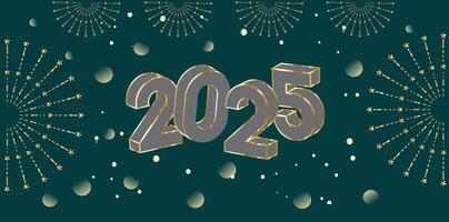 2025 Happy New Year Wishing Banner Design vector