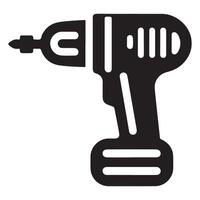 Cordless Power Drill Icon On White Background vector