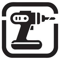 Power Drill Inside Box Icon vector