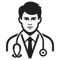 Male Doctor with Stethoscope Icon vector