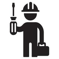 Mechanic with Wrench Icon vector