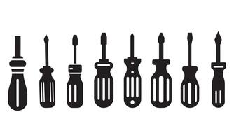 Screwdriver Icon Illustration Set on White Background vector
