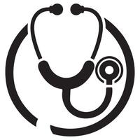 Stethoscope Icon in Circle on white background vector