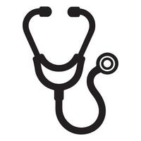 Modern Stethoscope Icon with Outline on white background vector
