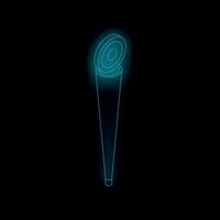 Neon torch shining bright on black background vector