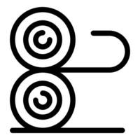 Industrial rollers processing material on conveyor belt vector