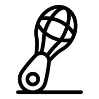 Balloon whisk resting on counter for mixing ingredients vector