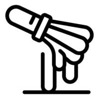 Whisk dripping batter or frosting mixing baking cooking line art icon vector