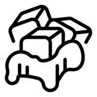 Melting ice cubes creating a puddle of water, refreshing coldness vector