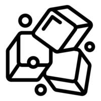 Three ice cubes melting, refreshing summer symbol of coolness vector