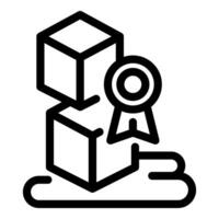Blockchain getting quality certification with cubes and award ribbon vector