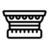 Architectural column base showing detailed ornaments and measurements vector