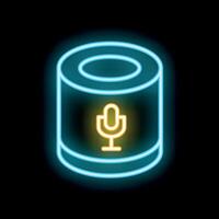 Neon smart speaker assistant listening for voice command vector