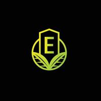 E initial logo design template vector