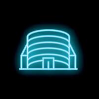 Neon icon of colosseum amphitheater on black background vector