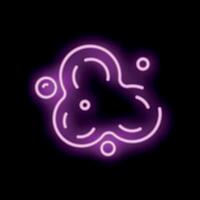 Abstract neon purple shape glowing on black background vector