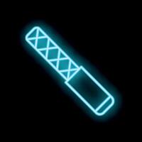 Neon blue nail file glowing on black background vector