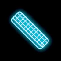 Glowing neon sign depicting a chocolate bar on a black background vector