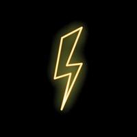Neon yellow lightning bolt striking from top left corner vector