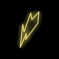 Neon yellow lightning bolt striking from top left on black background vector