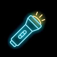 Neon flashlight shining in the dark illustration vector