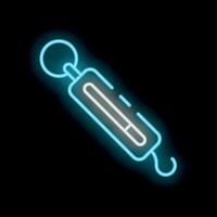 Neon icon of a spring scale showing weight measuring equipment vector