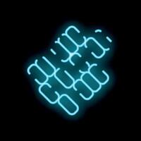 Neon style glowing icon of human brain illustrating artificial intelligence vector