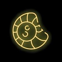 Glowing neon line casino chip with currency symbol icon isolated on black background illustration vector