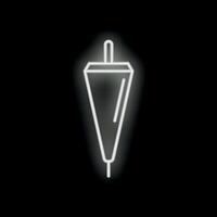Neon icon of a plumb bob hanging on black background vector