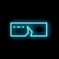 Neon icon of virtual reality glasses showing augmented reality vector