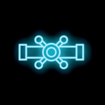 neón tubería válvula controlador presión y fluir Velocidad vector