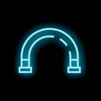 Neon sign showing a resistance band for fitness training on a black background vector
