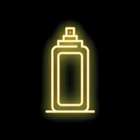 Neon sign showing a spray bottle on a dark background vector