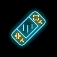 Neon game console icon glowing on dark background vector