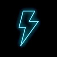 Neon light is making blue lightning shape on black background vector