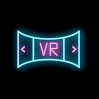 Neon vr panoramic view with arrows pointing sideways vector