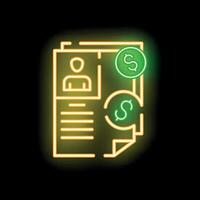 Neon sign representing a paid invoice for services rendered vector