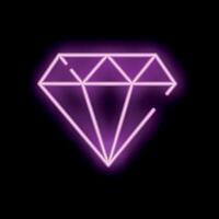 Pink neon sign shining brightly in the shape of a diamond vector