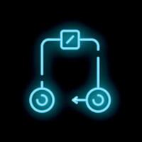 Neon icon of two way synchronization data transferring vector
