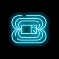 Neon icon of radio waves transmitting through space vector