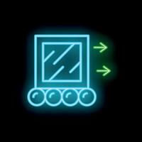 Neon icon of window being opened representing fresh air and ventilation vector