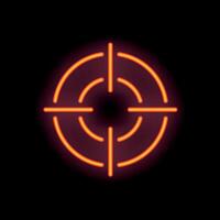 Neon target glowing on dark background vector