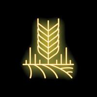 Neon sign depicting wheat growing in a cultivated field vector