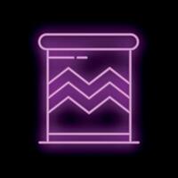 Neon sign representing a trash can with chevron pattern on black background vector