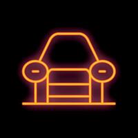 Neon sign showing a car on a black background vector