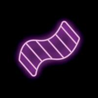 Neon pink towel icon glowing on dark background vector