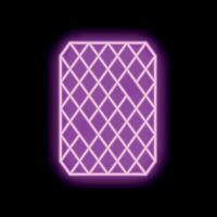 Bright pink neon sign showing a geometric pattern on a black background vector