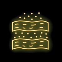 Neon icon of soil layers for agriculture and farming vector