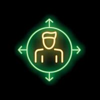 Neon icon of a businessman choosing a direction in life vector